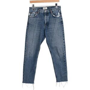 AGOLDE Riley High Rise Straight Crop Jeans Distressed 27